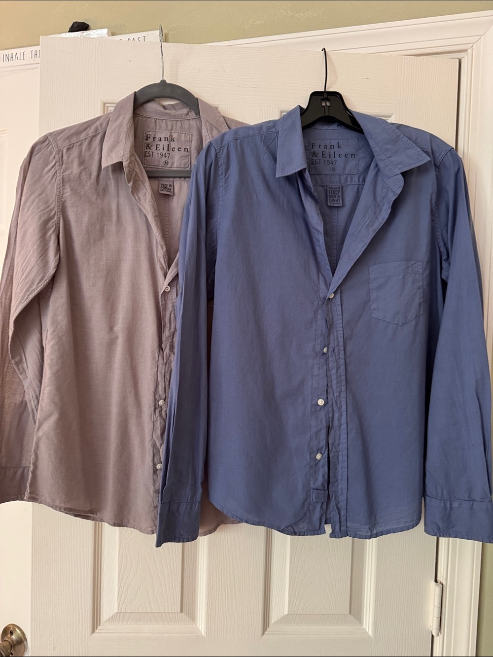 Frank and Eileen Barry style 100% cotton shirts medium bundle of 2